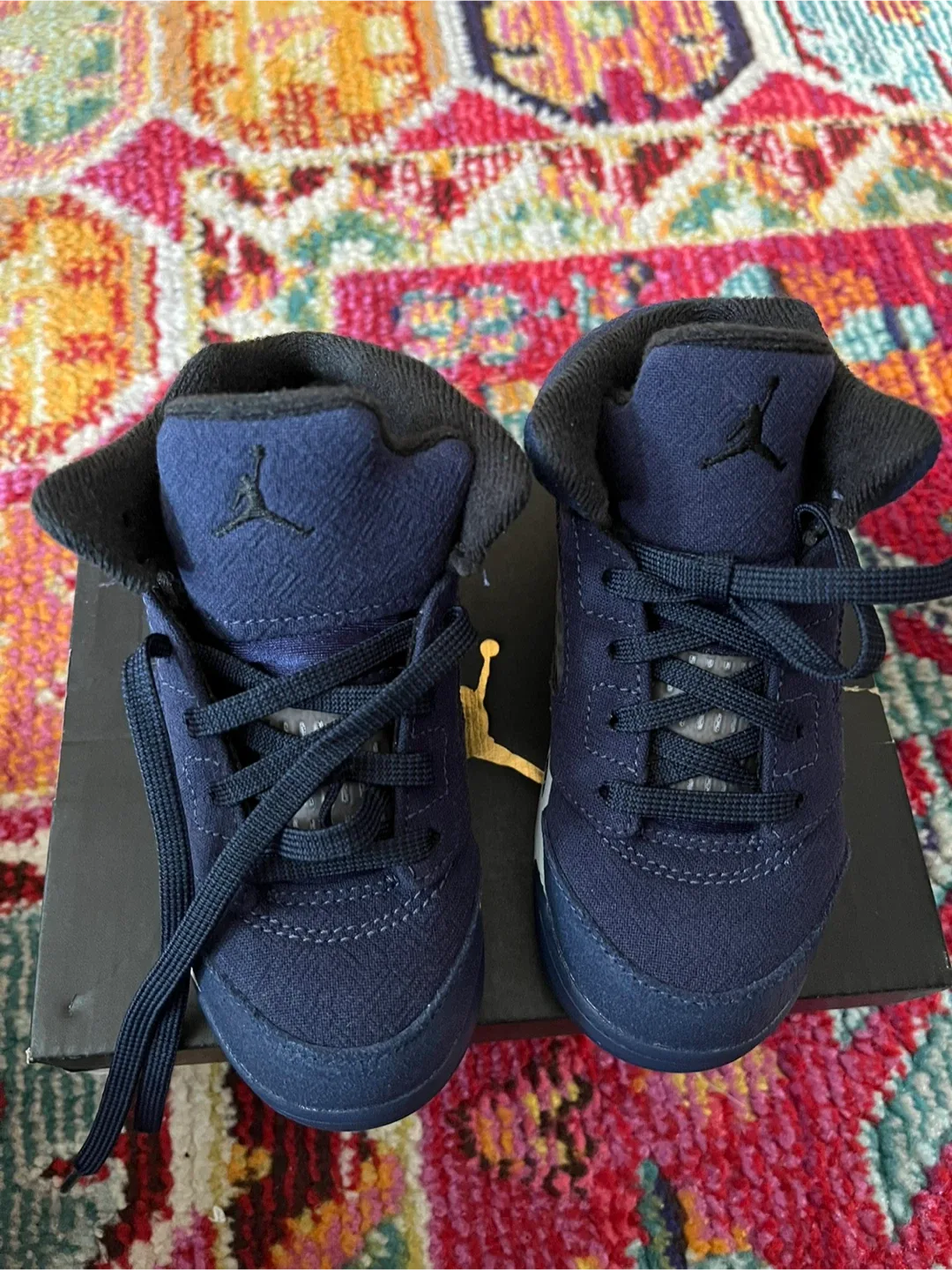 Jordan 5 Retro Infant Shoes, Navy Blue image indicator(2)