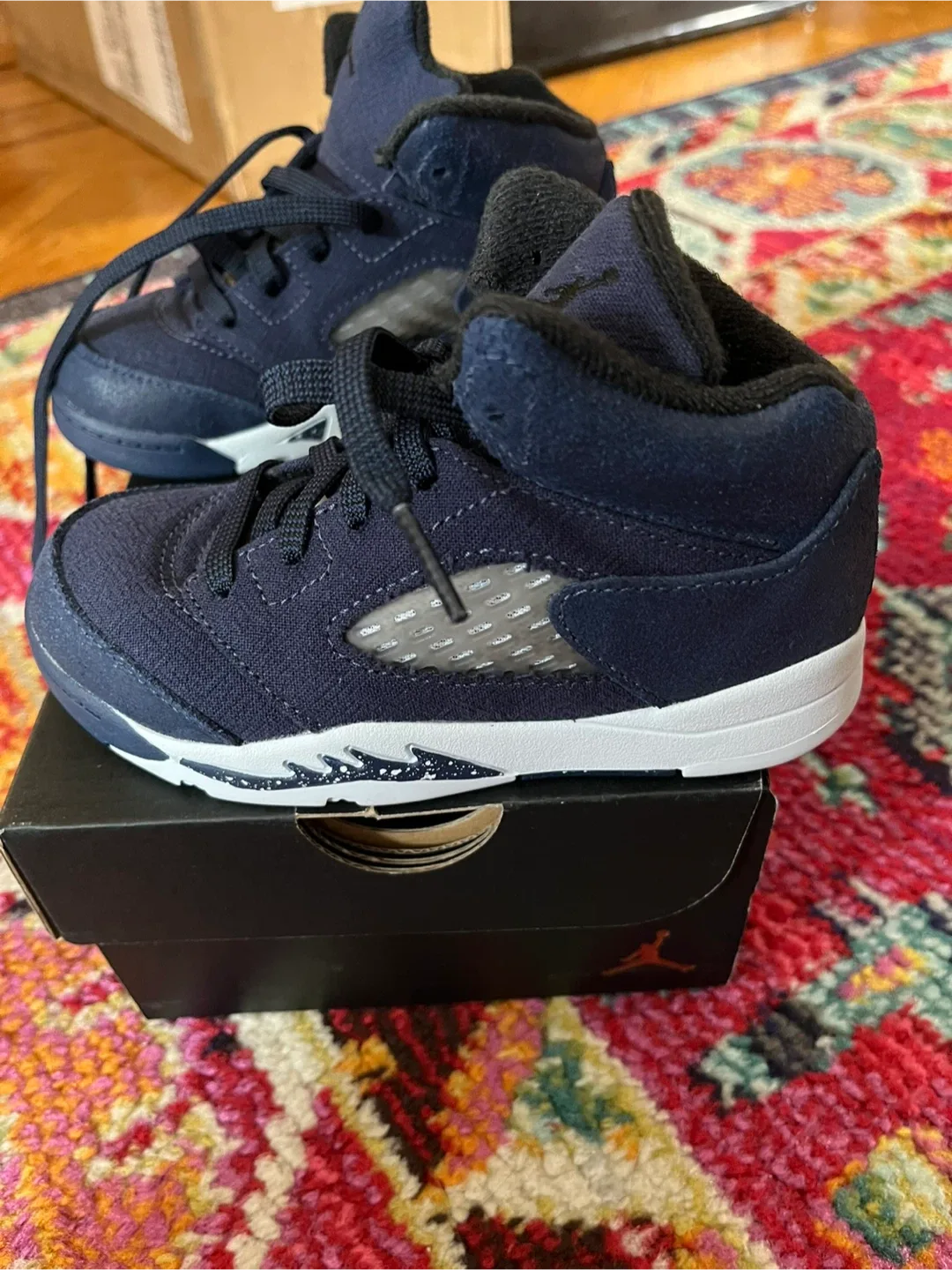 Jordan 5 Retro Infant Shoes, Navy Blue image indicator(4)