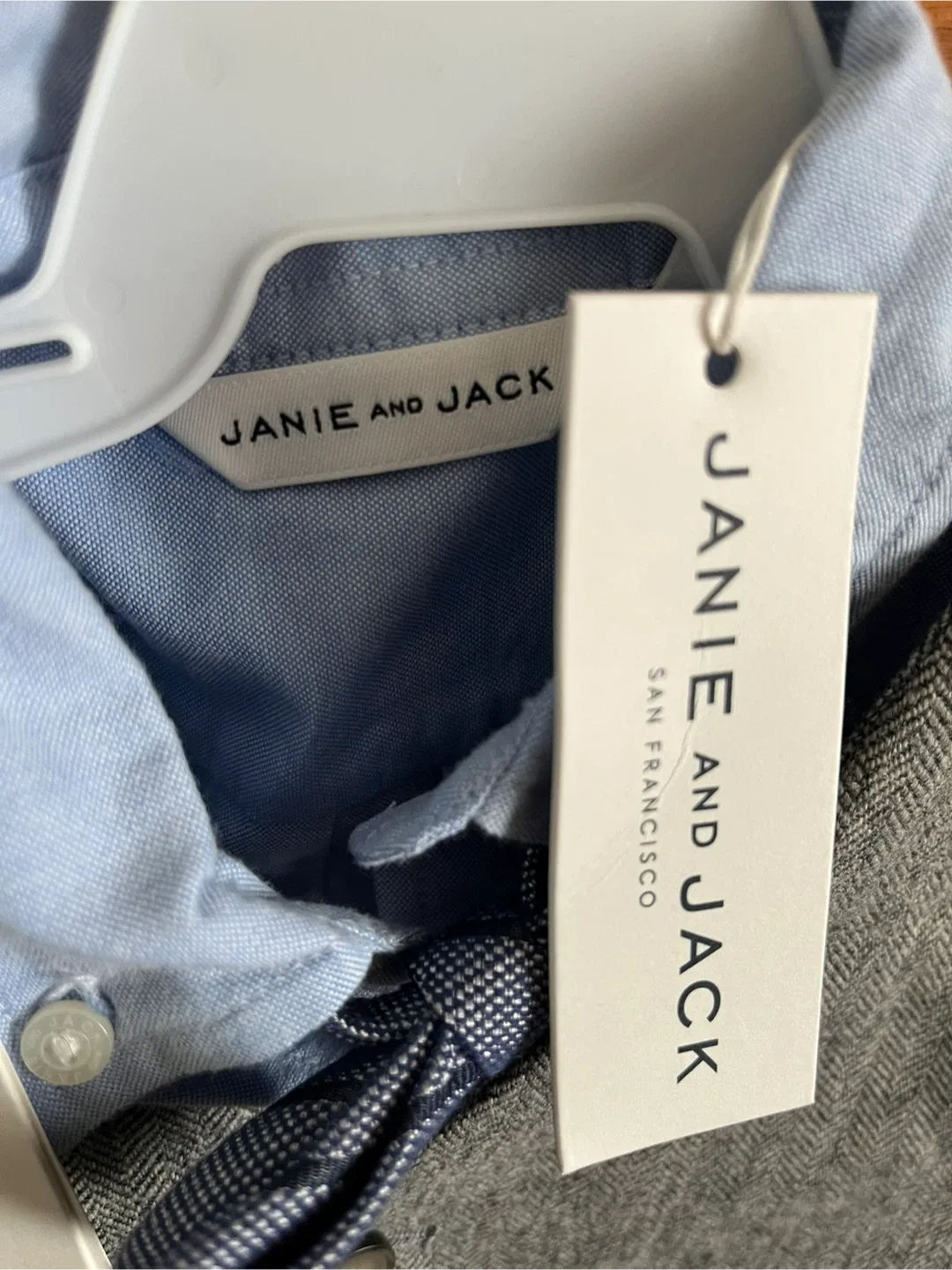 Janie and Jack Boys Gray Herringbone Suit Outfit image indicator(3)