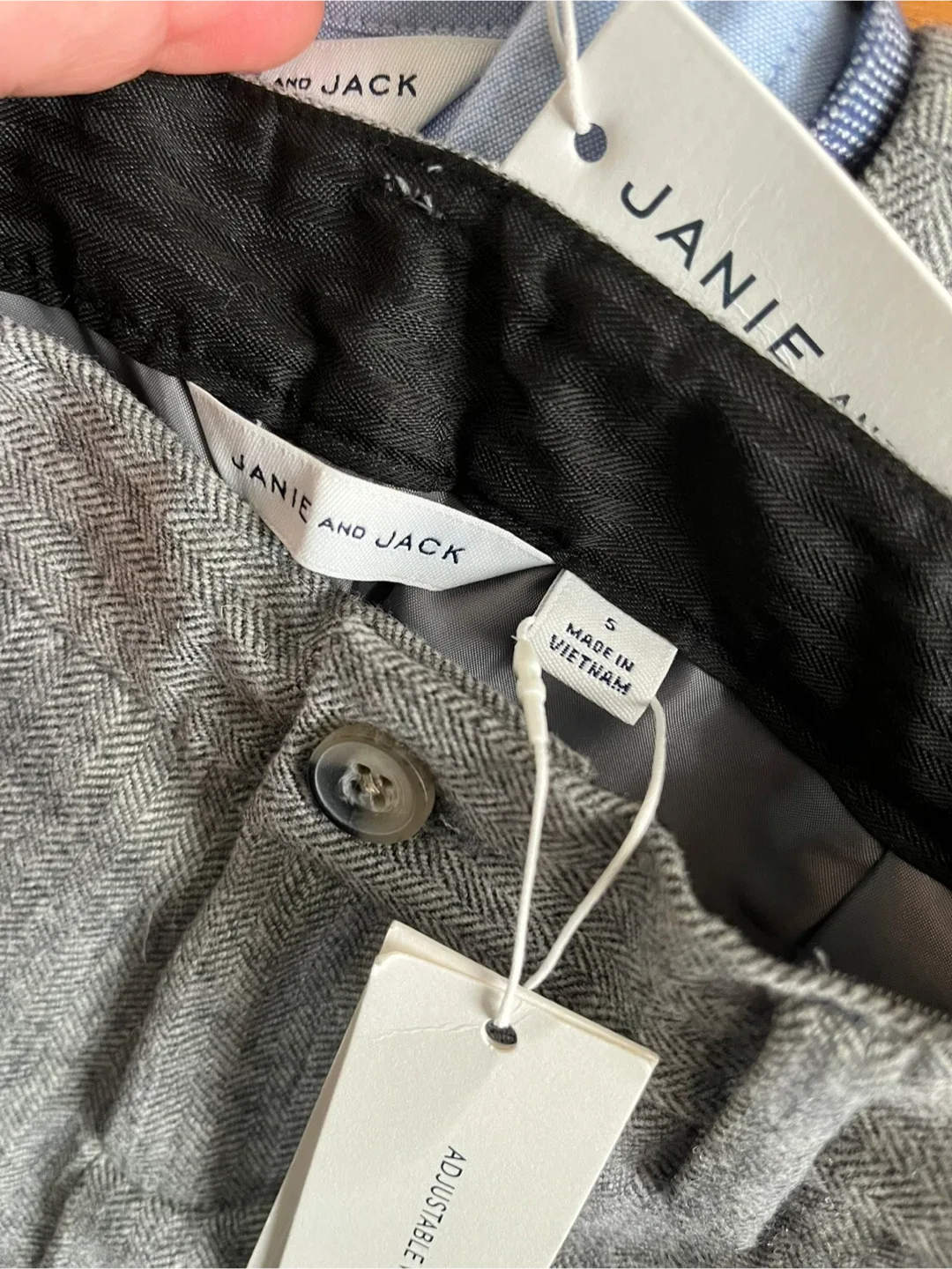 Janie and Jack Boys Gray Herringbone Suit Outfit image indicator(6)