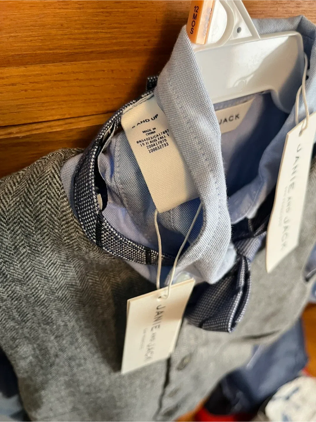 Janie and Jack Boys Gray Herringbone Suit Outfit image indicator(2)