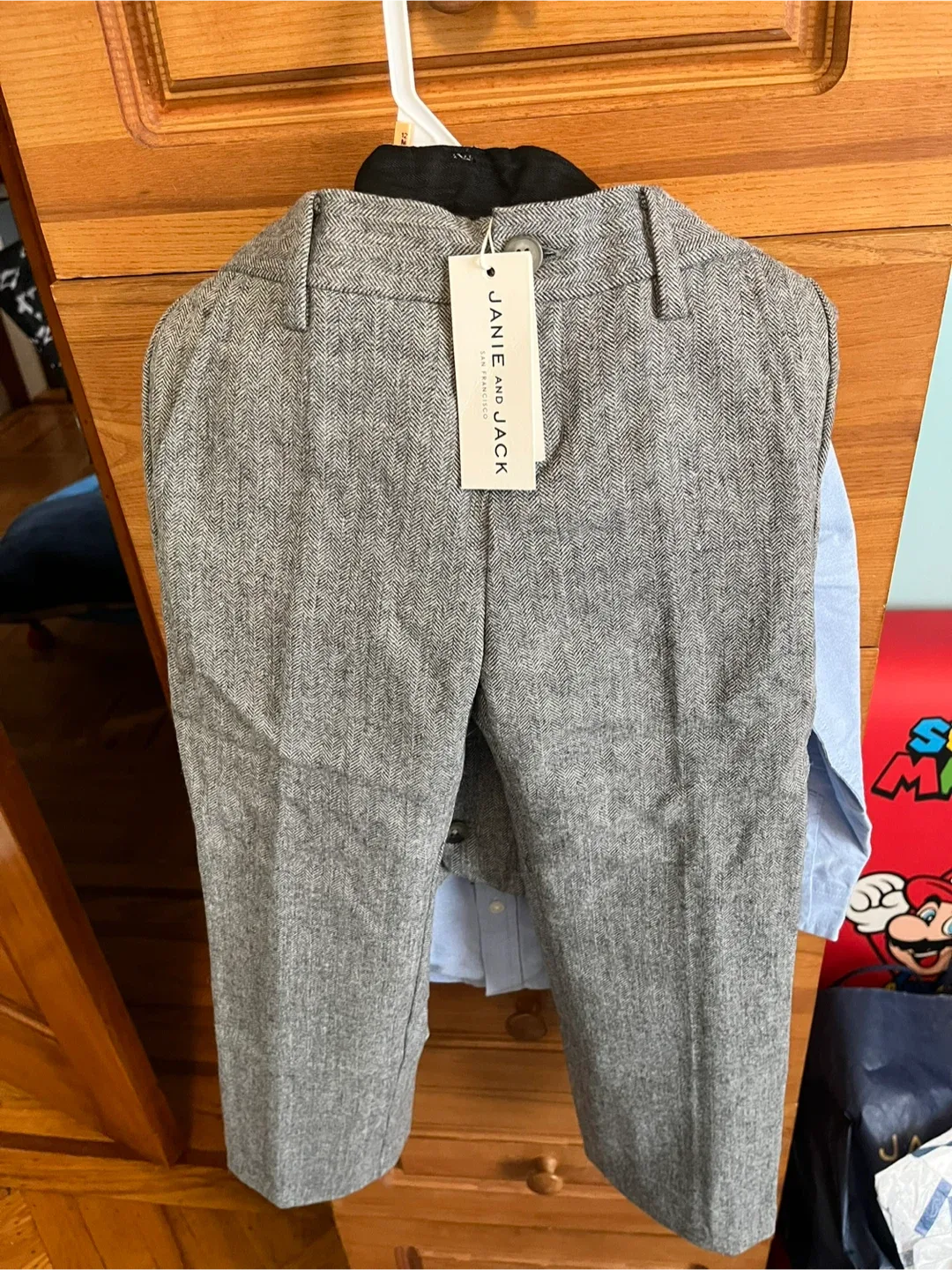 Janie and Jack Boys Gray Herringbone Suit Outfit image indicator(5)