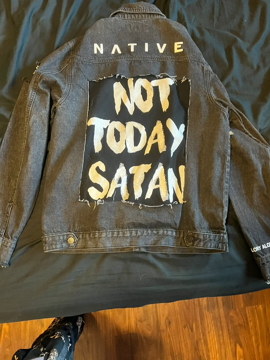 Native Youth Distressed Denim Jacket image indicator(3)