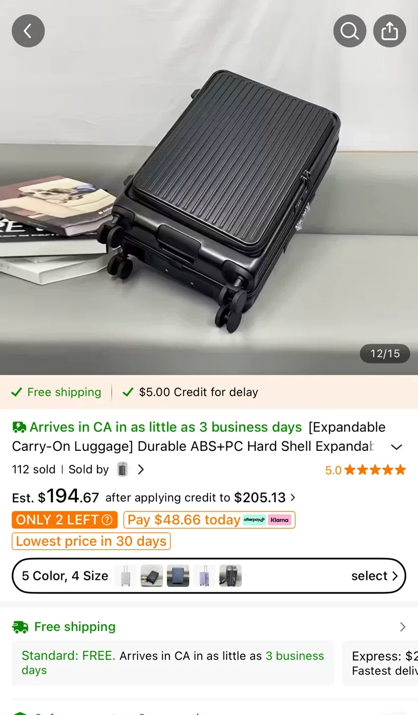 Expandable 28 inches Luggage ABS+PC Hard Shell