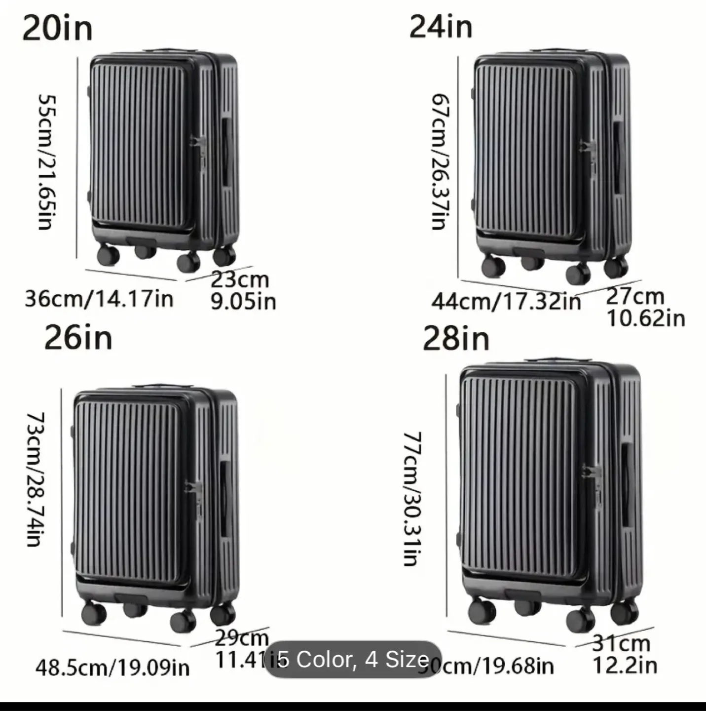 Expandable 28 inches Luggage ABS+PC Hard Shell image indicator(2)