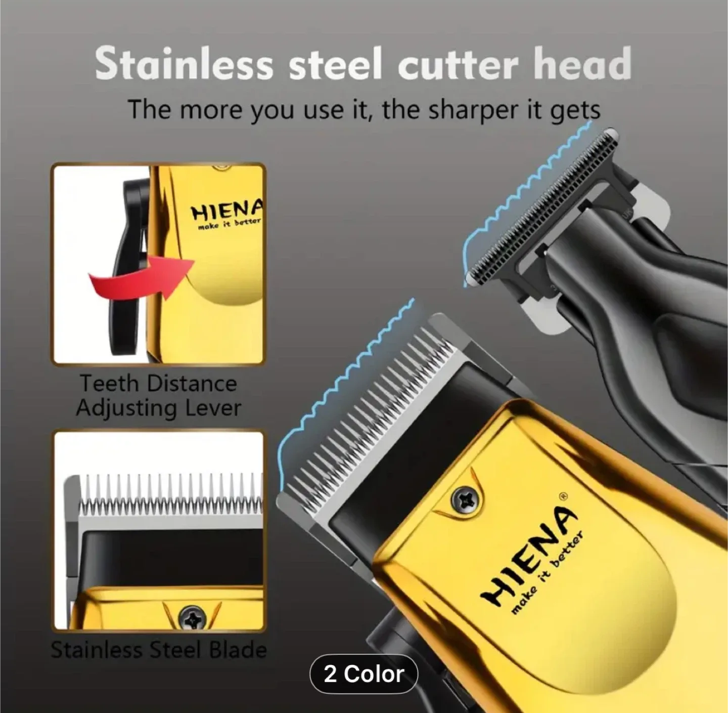 HIENA Men's Home Electric Hair Clipper with USB Charging image indicator(8)