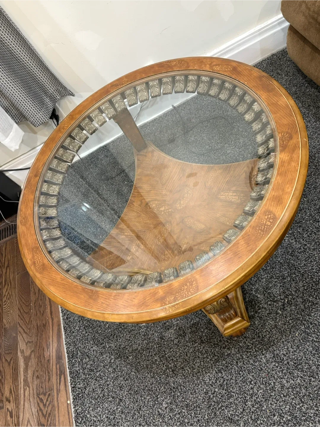Round Glass Top Coffee Table