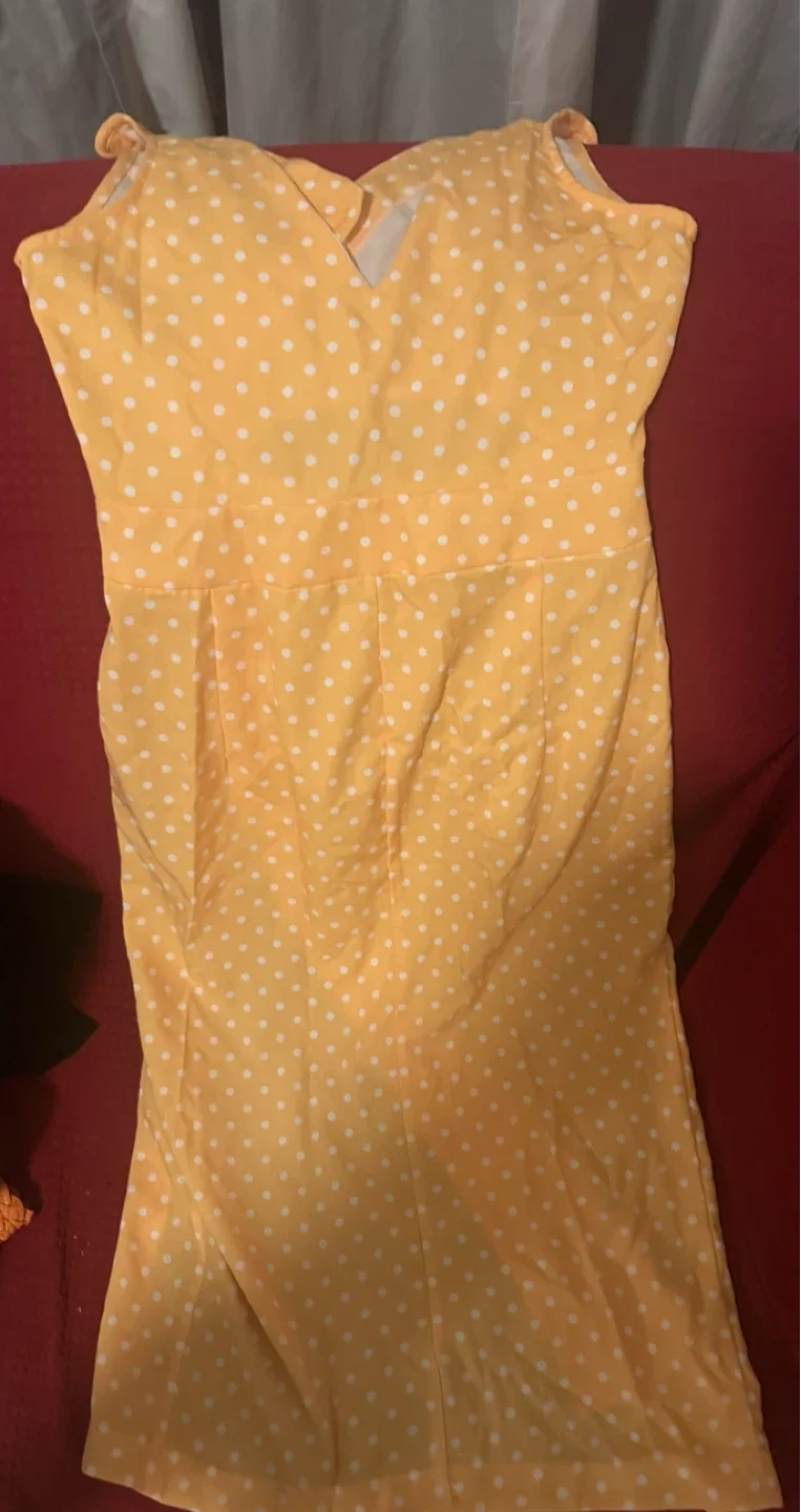 Vida Bela Yellow Polka Dot Dress - Size M image indicator(2)