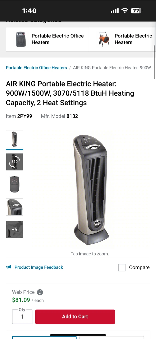 Air King Portable Electric Heater