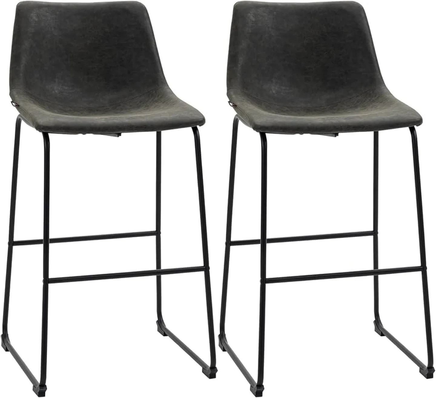 Vintage Style Distressed PU Leather Bar Stools