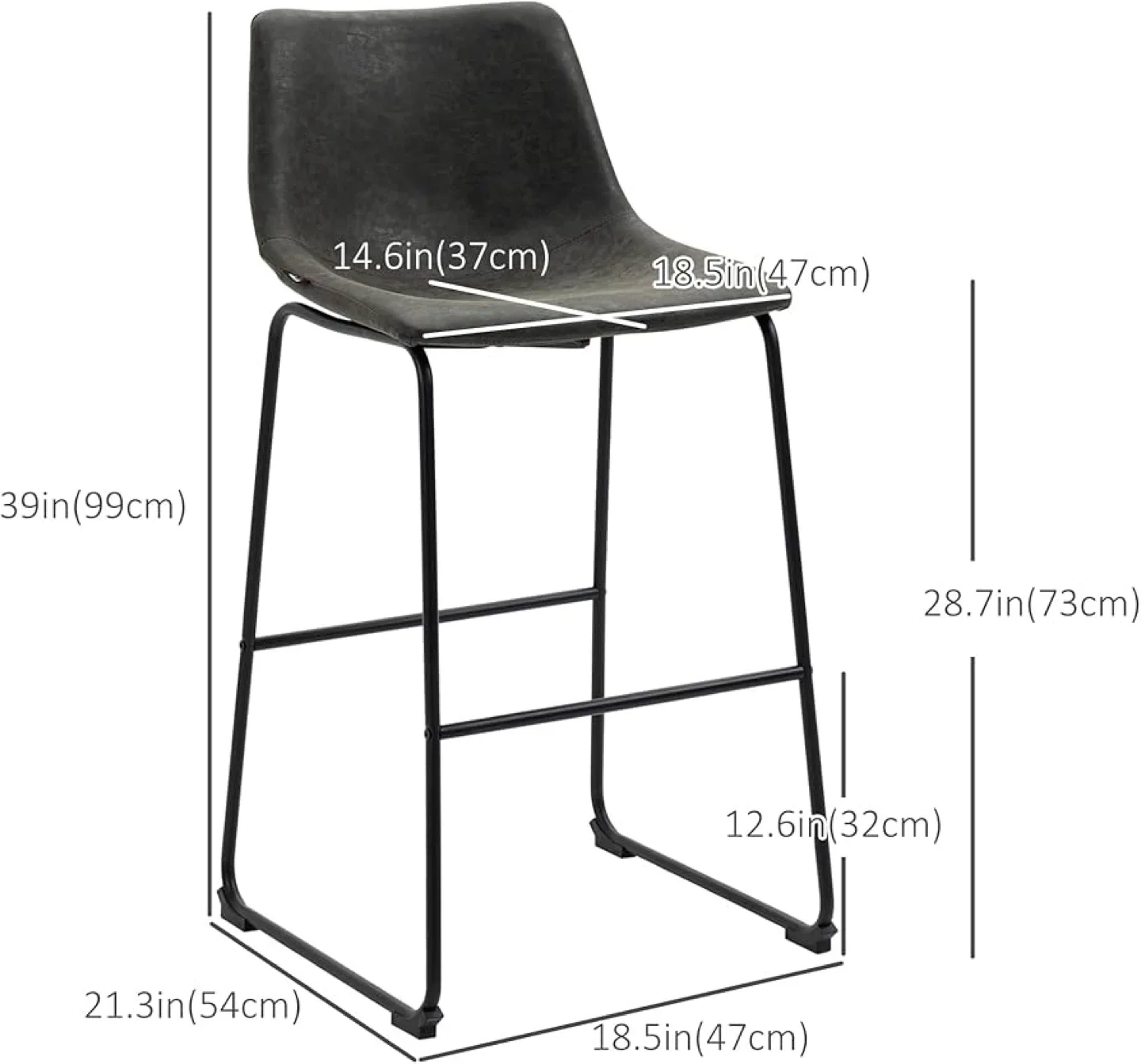 Vintage Style Distressed PU Leather Bar Stools image indicator(6)