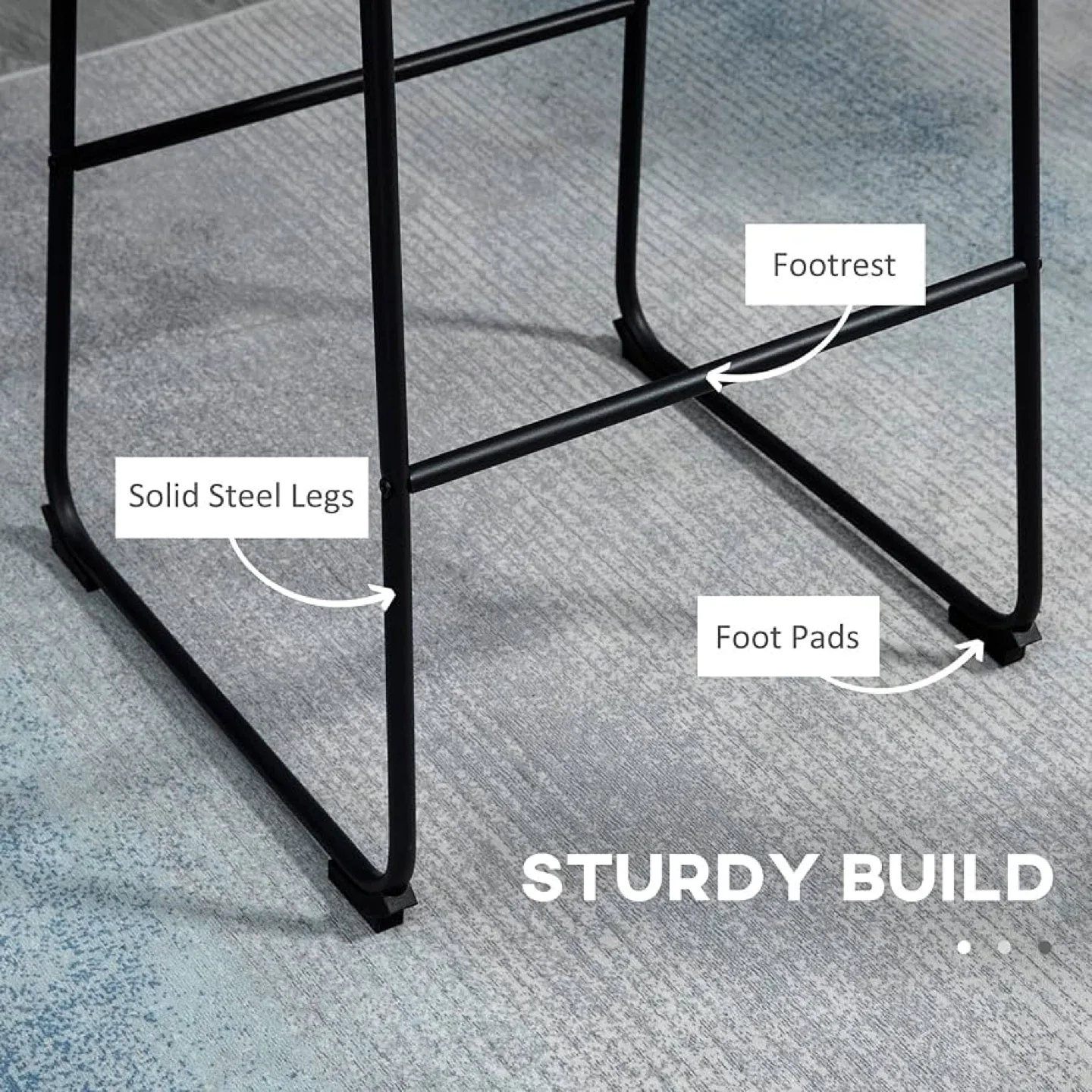 Vintage Style Distressed PU Leather Bar Stools image indicator(4)