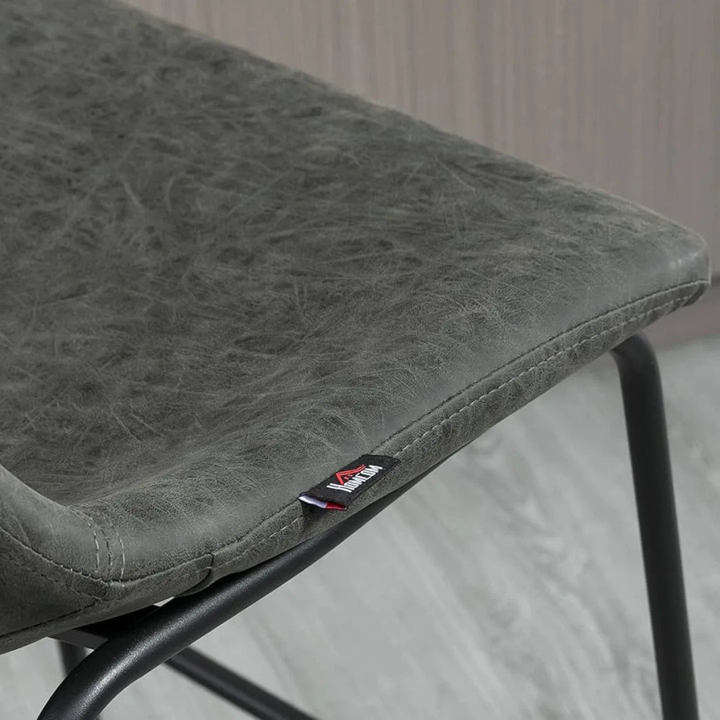 Vintage Style Distressed PU Leather Bar Stools image indicator(8)