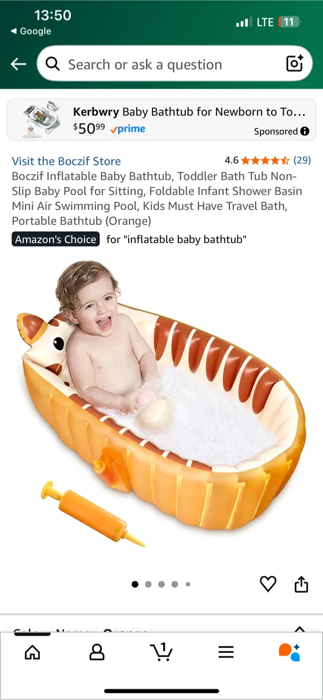 Bocizf Inflatable Baby Bathtub - New! thumbnail