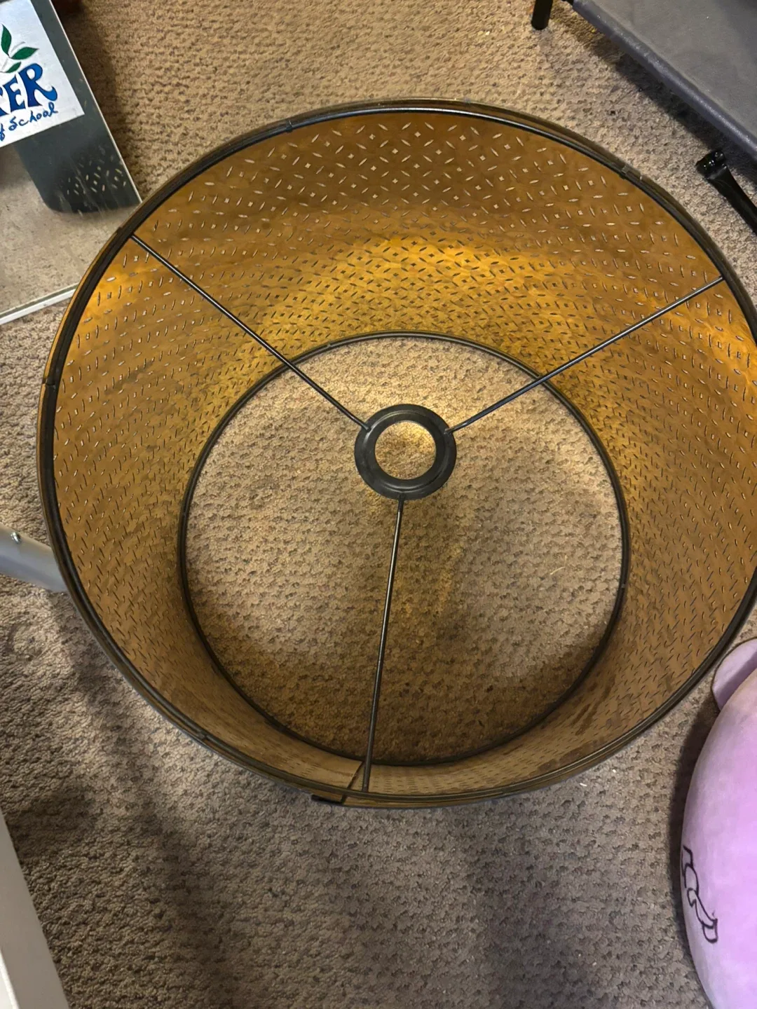 Blue Metal Patterned Lamp Shade image indicator(2)