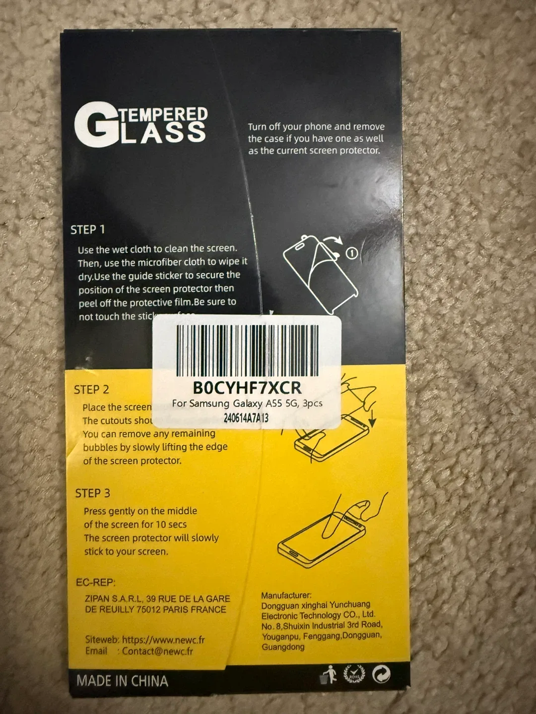 NEW'C Tempered Glass Screen Protector for Galaxy A55 5G image indicator(2)