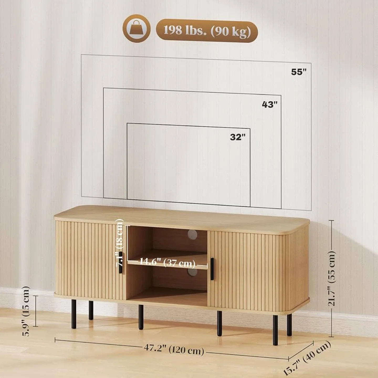 Mid-Century Modern TV Stand - New in Box! image indicator(10)