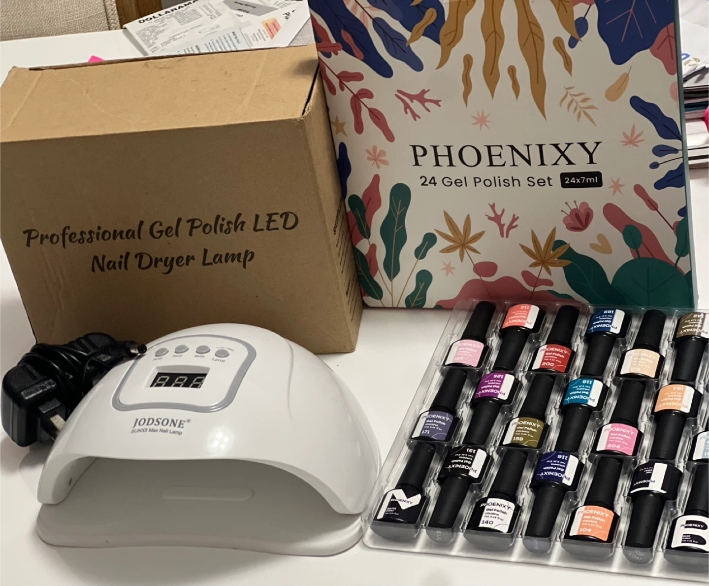 Jodsone SUNX5 Nail Lamp with Phoenixxy 24 Gel Polish Set