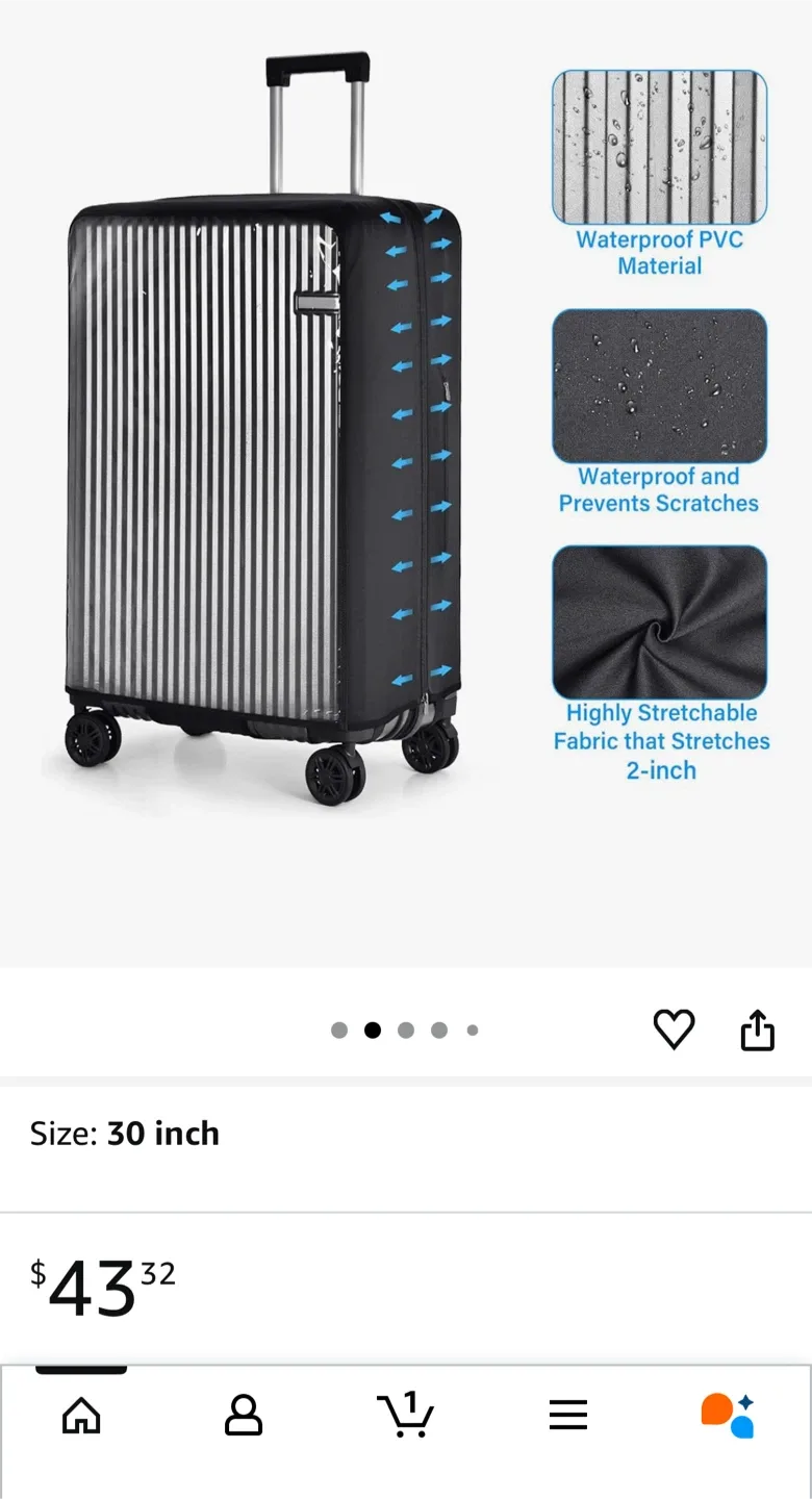 oscourt 30 inch Luggage Cover - New in Package! image indicator(3)