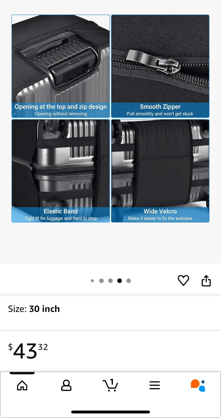 oscourt 30 inch Luggage Cover - New in Package! image indicator(4)