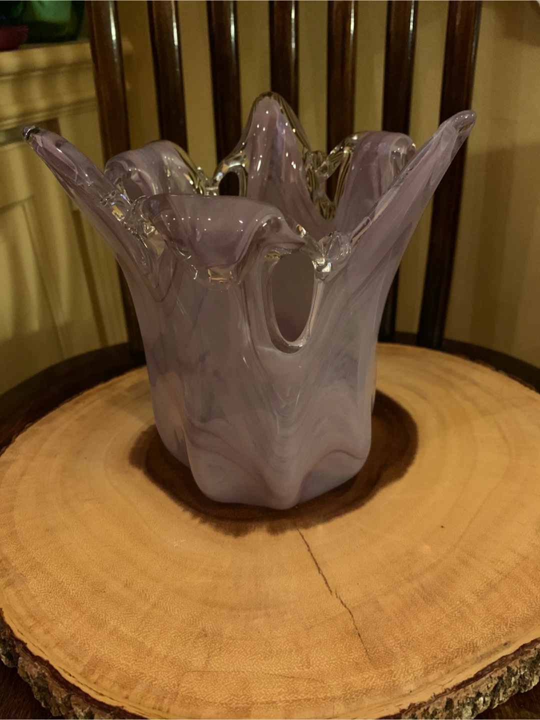 Stunning Murano Purple Art Glass Vase