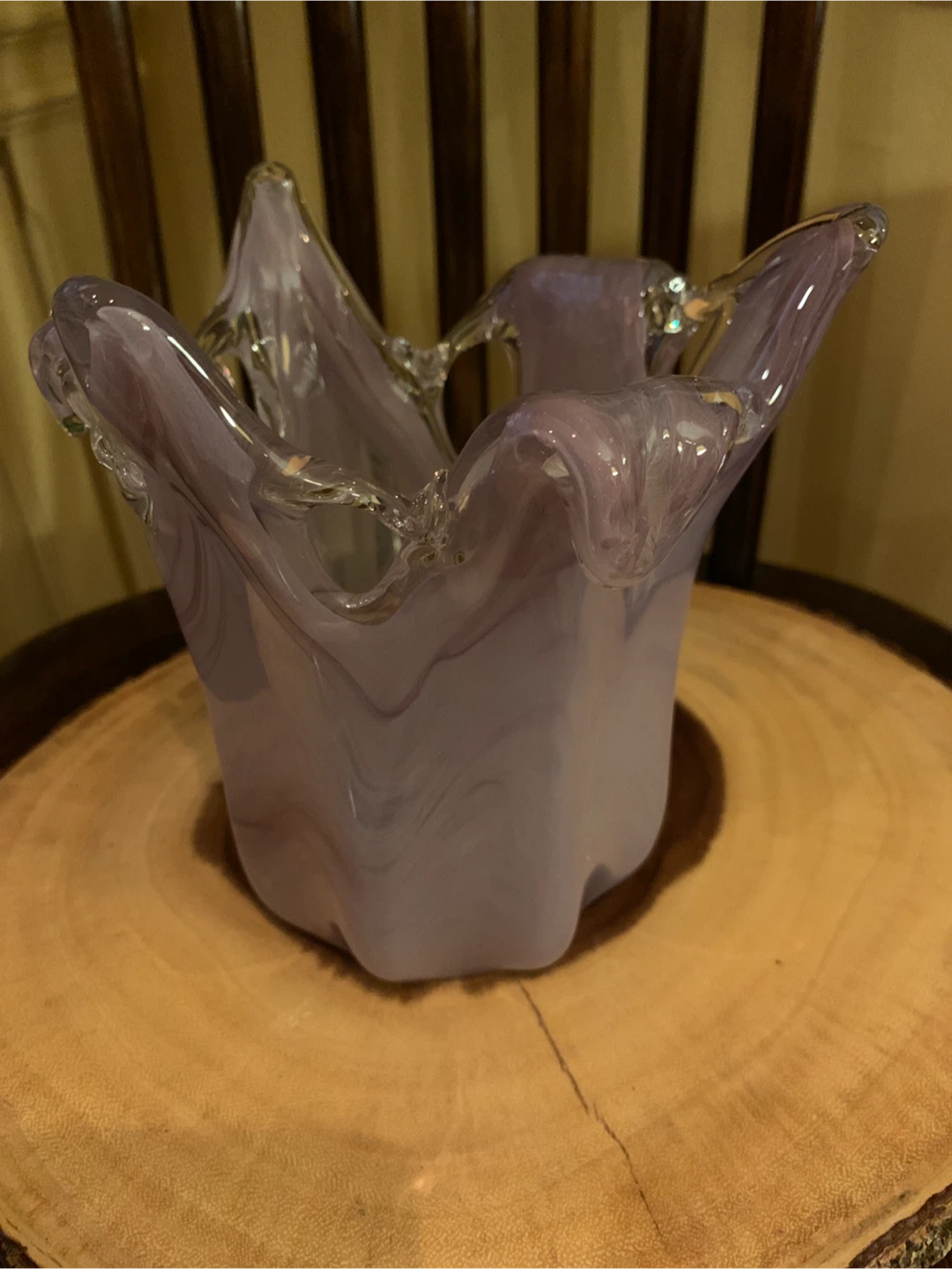 Stunning Murano Purple Art Glass Vase - photo 3