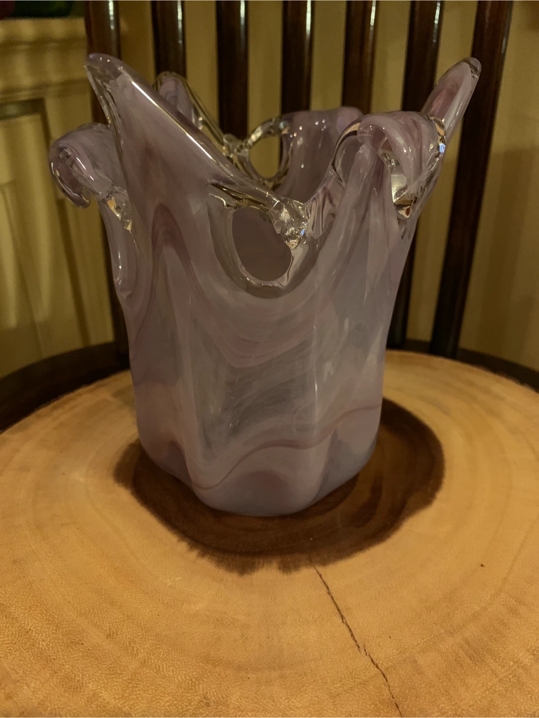 Stunning Murano Purple Art Glass Vase - photo 2