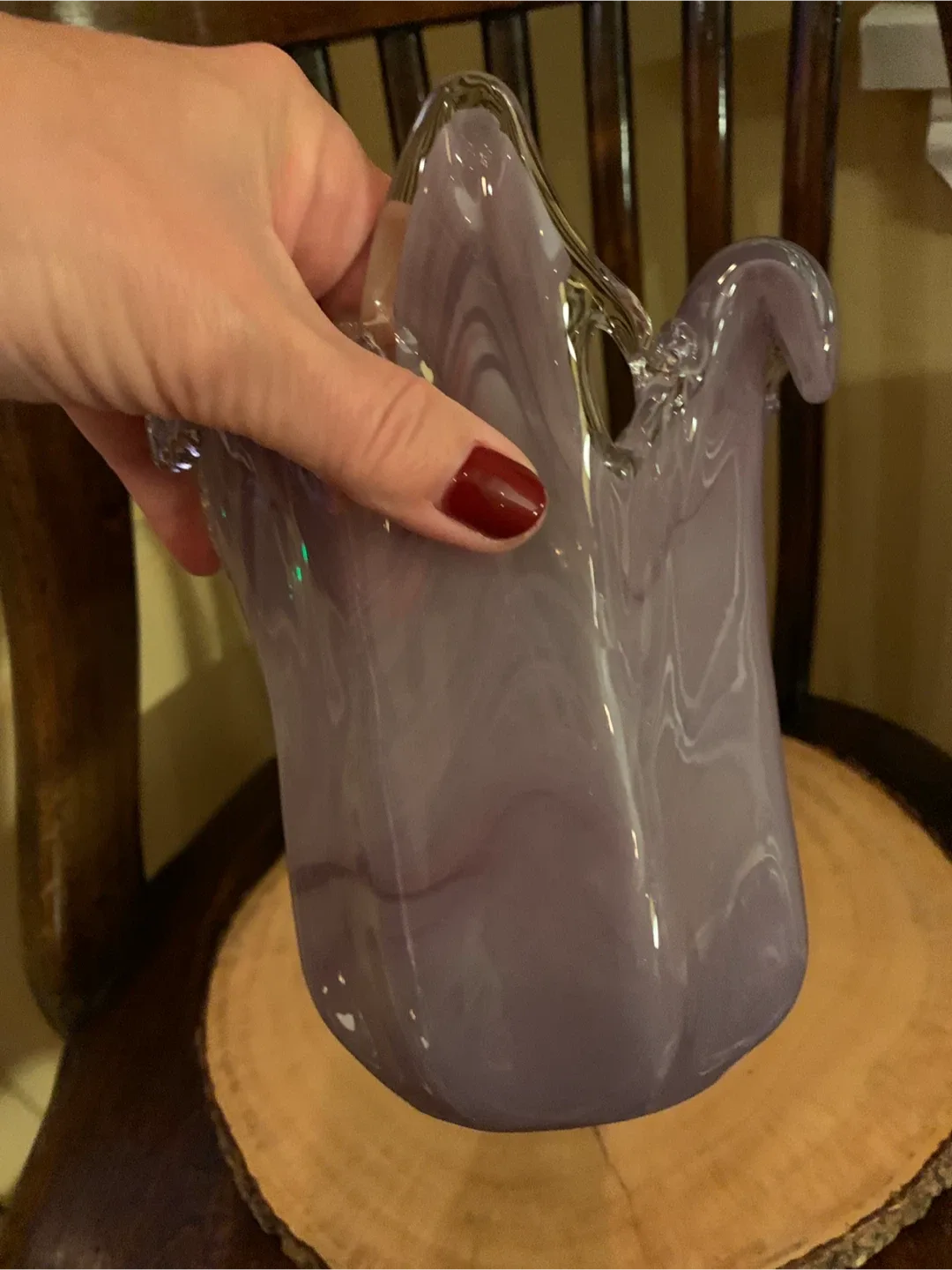 Stunning Purple Art Glass Decorative Vase image indicator(6)