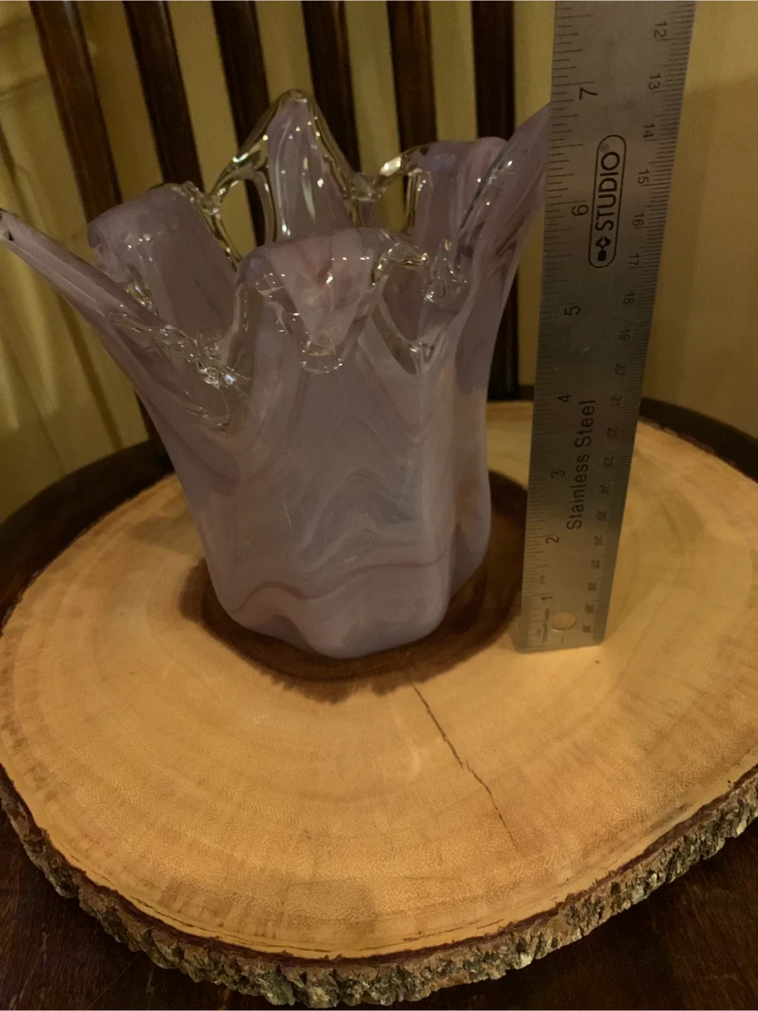 Stunning Purple Art Glass Decorative Vase image indicator(9)