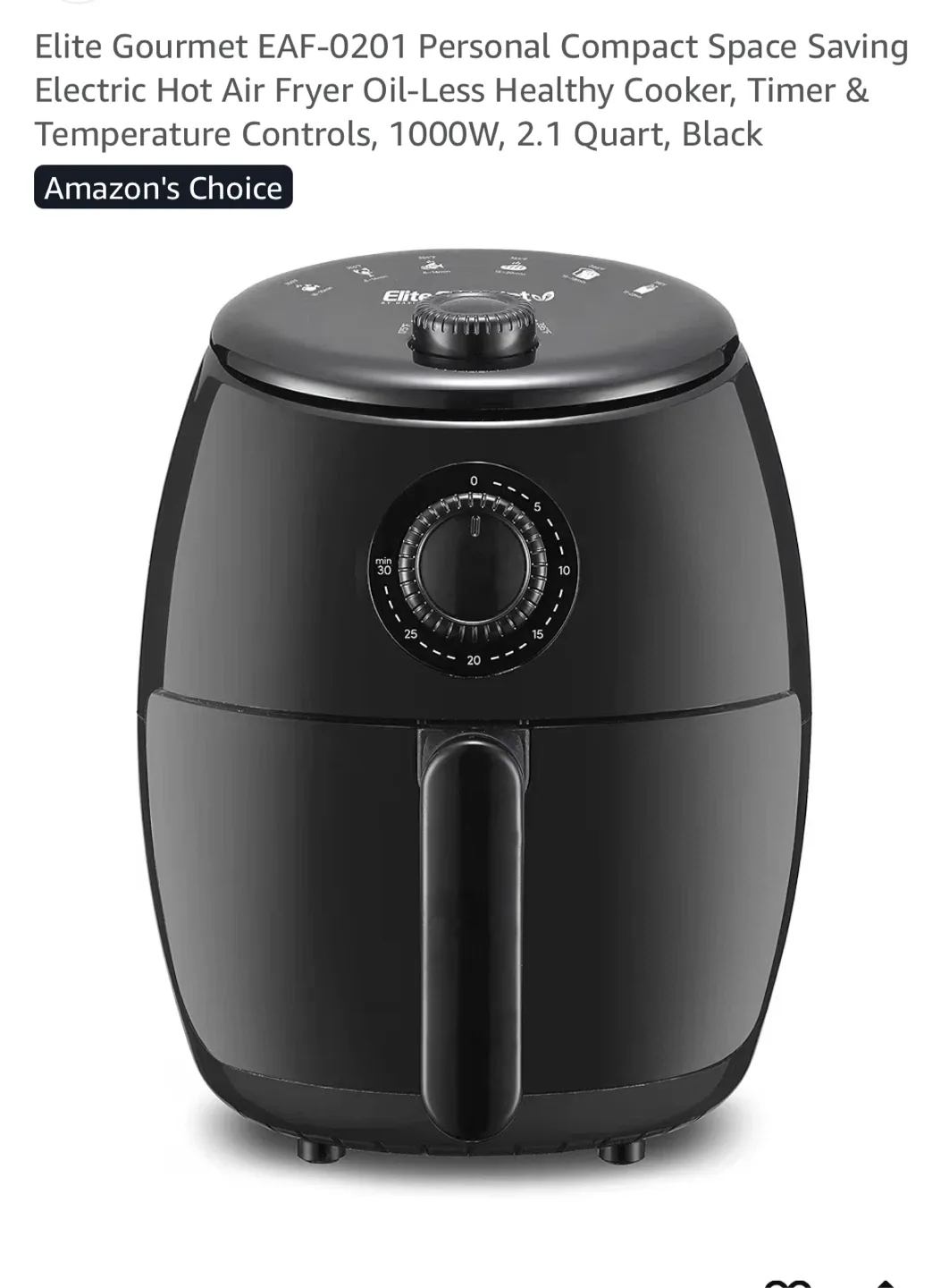 Elite Gourmet EAF-0201 Air Fryer - 2.1 Quart thumbnail