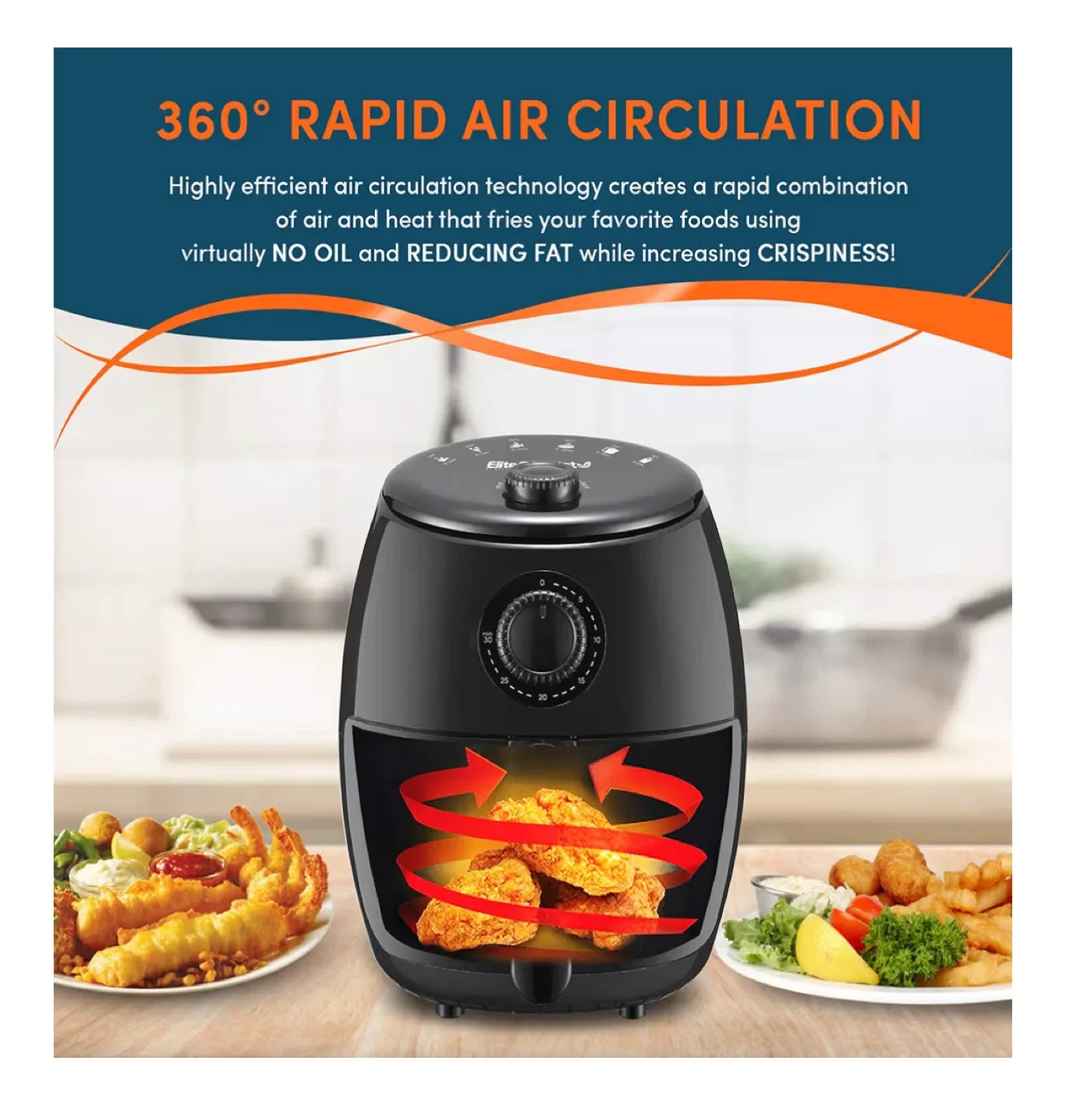 Elite Gourmet EAF-0201 Air Fryer - 2.1 Quart image indicator(3)