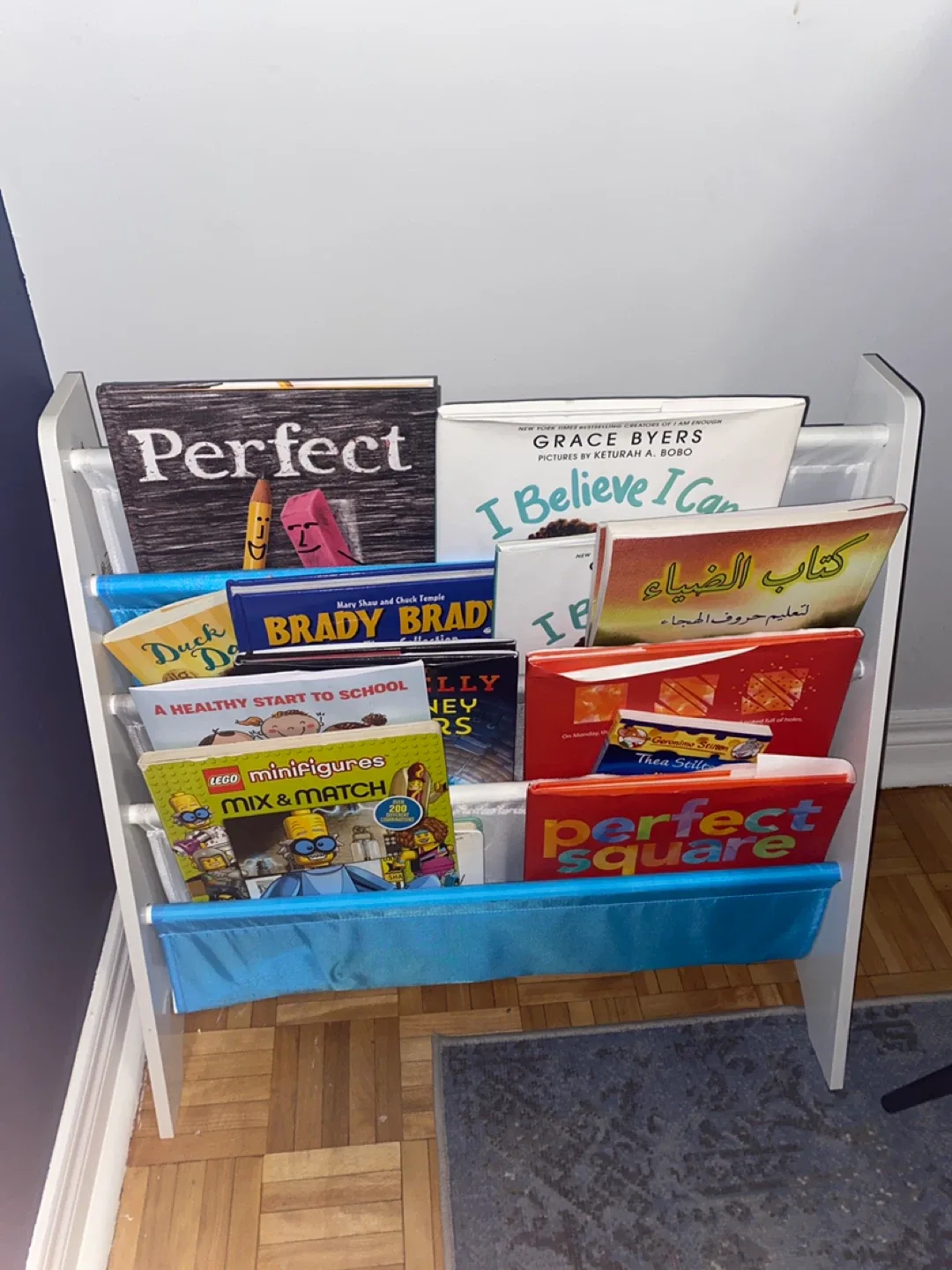 Kids White Bookcase with Books