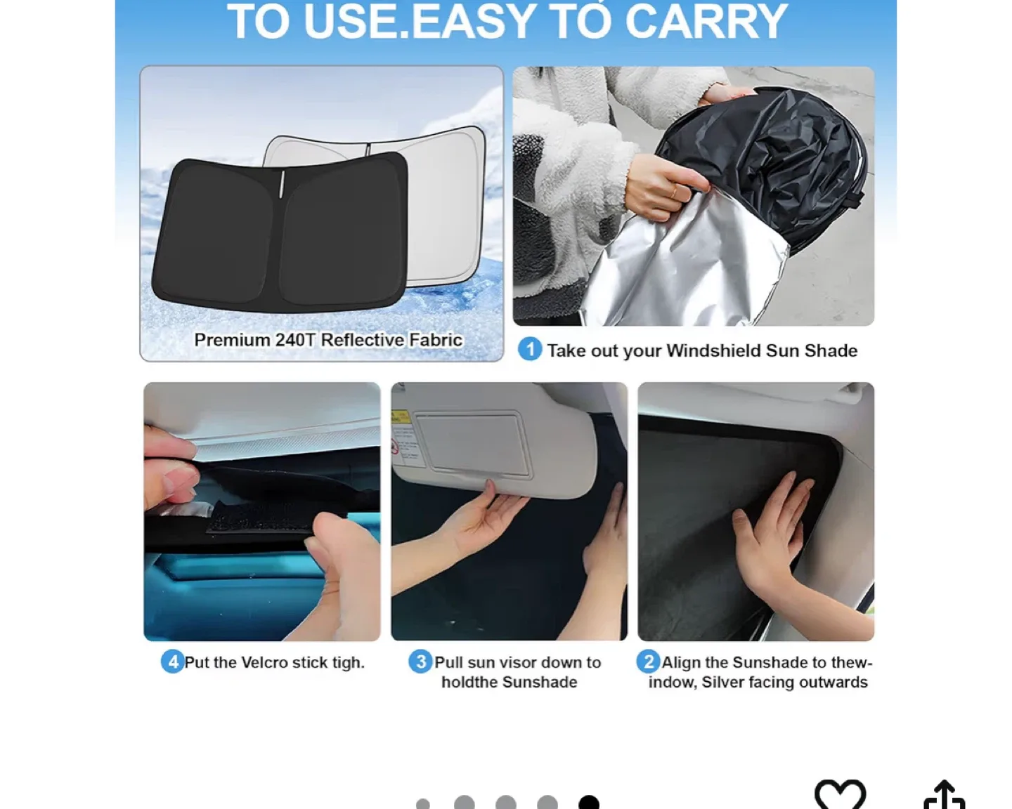 SUV Windshield Sun shade image indicator(2)