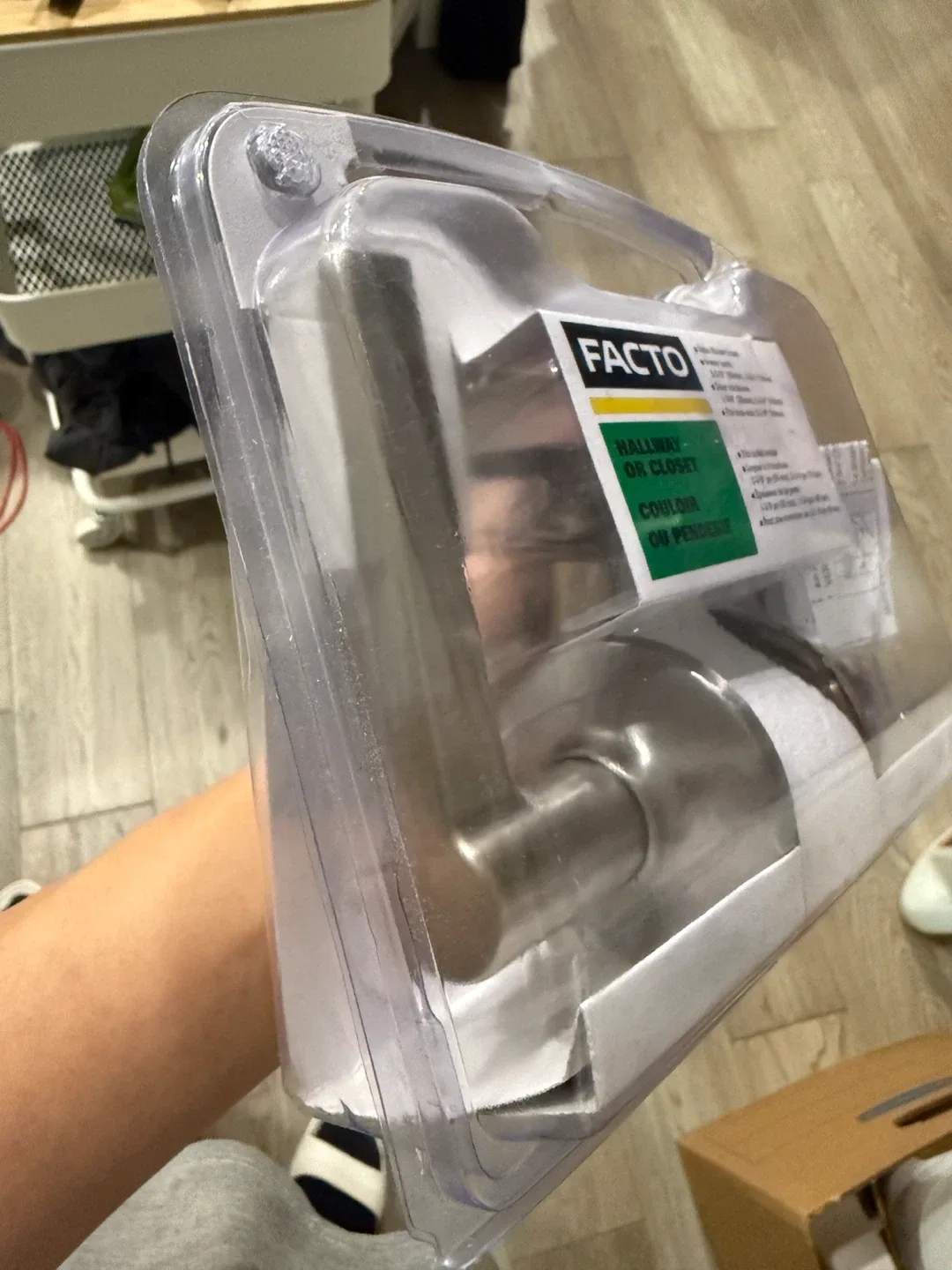 New Facto Hallway/Closet Door Handle - Satin Nickel image indicator(2)