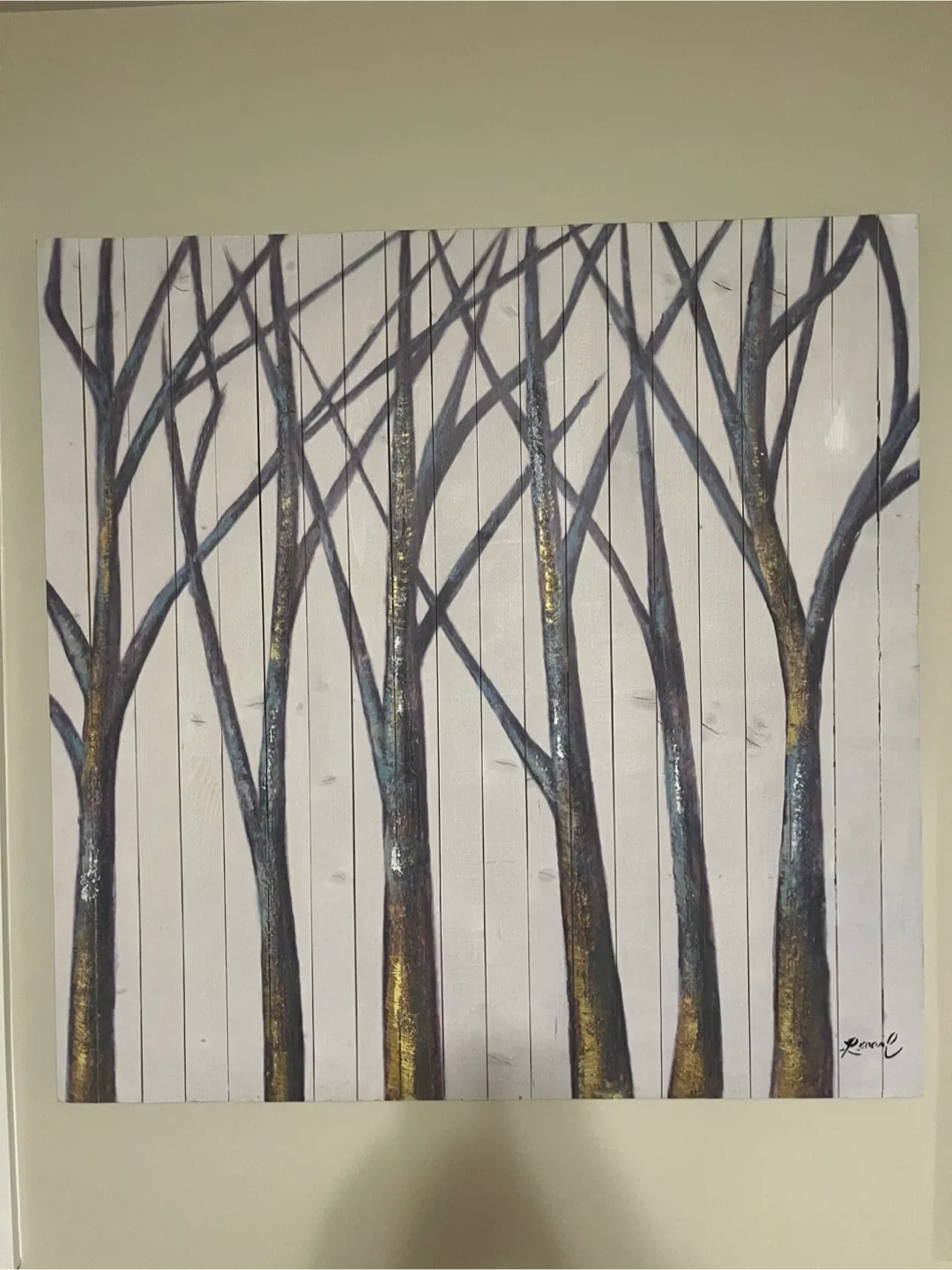 Woodland Tree Painting on Wood Panel thumbnail