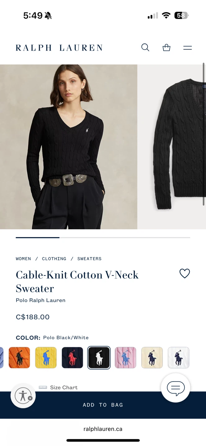 Ralph Lauren Cable-Knit Cotton V-Neck Sweater - photo 3
