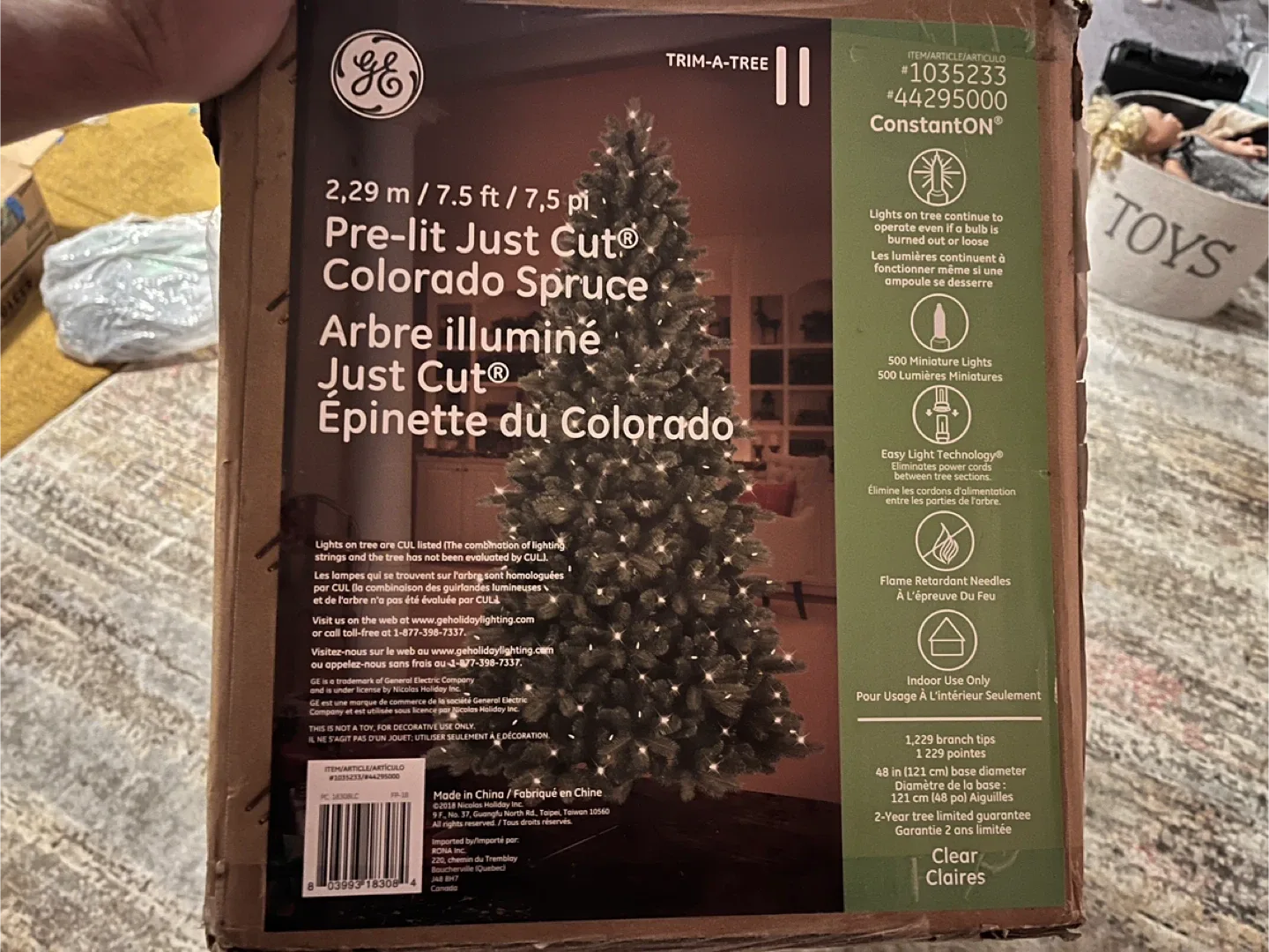 GE Pre-lit Just Cut Colorado Spruce Tree - 7.5 ft