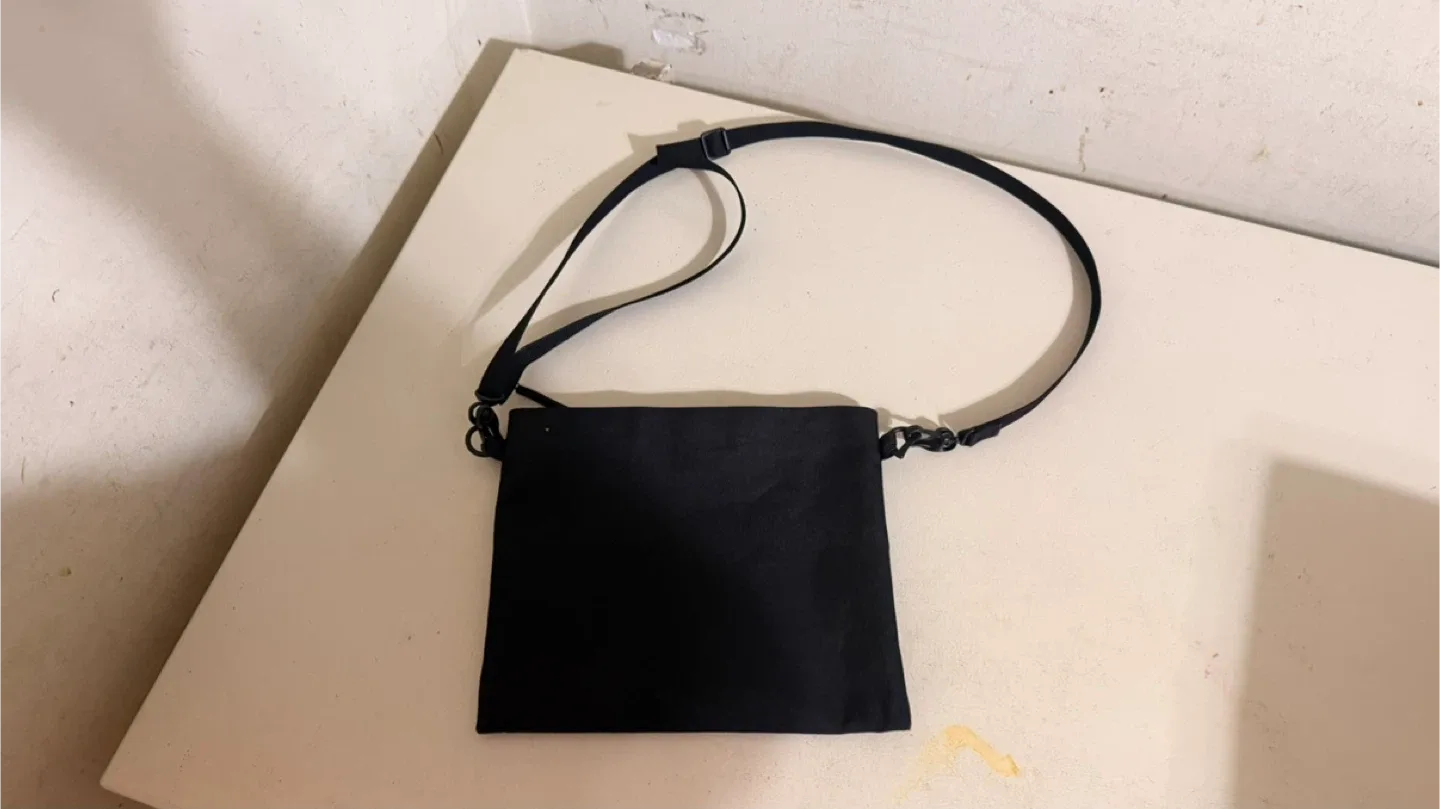 Muji Unisex Black Crossbody Bag image indicator(2)