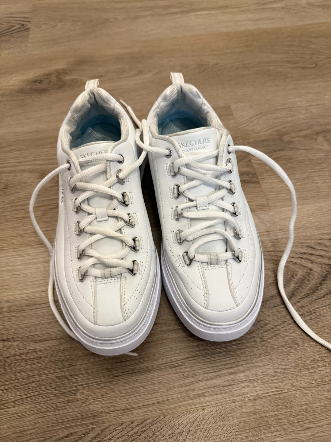 Skechers Court Classics White Shoes - Size 7.5