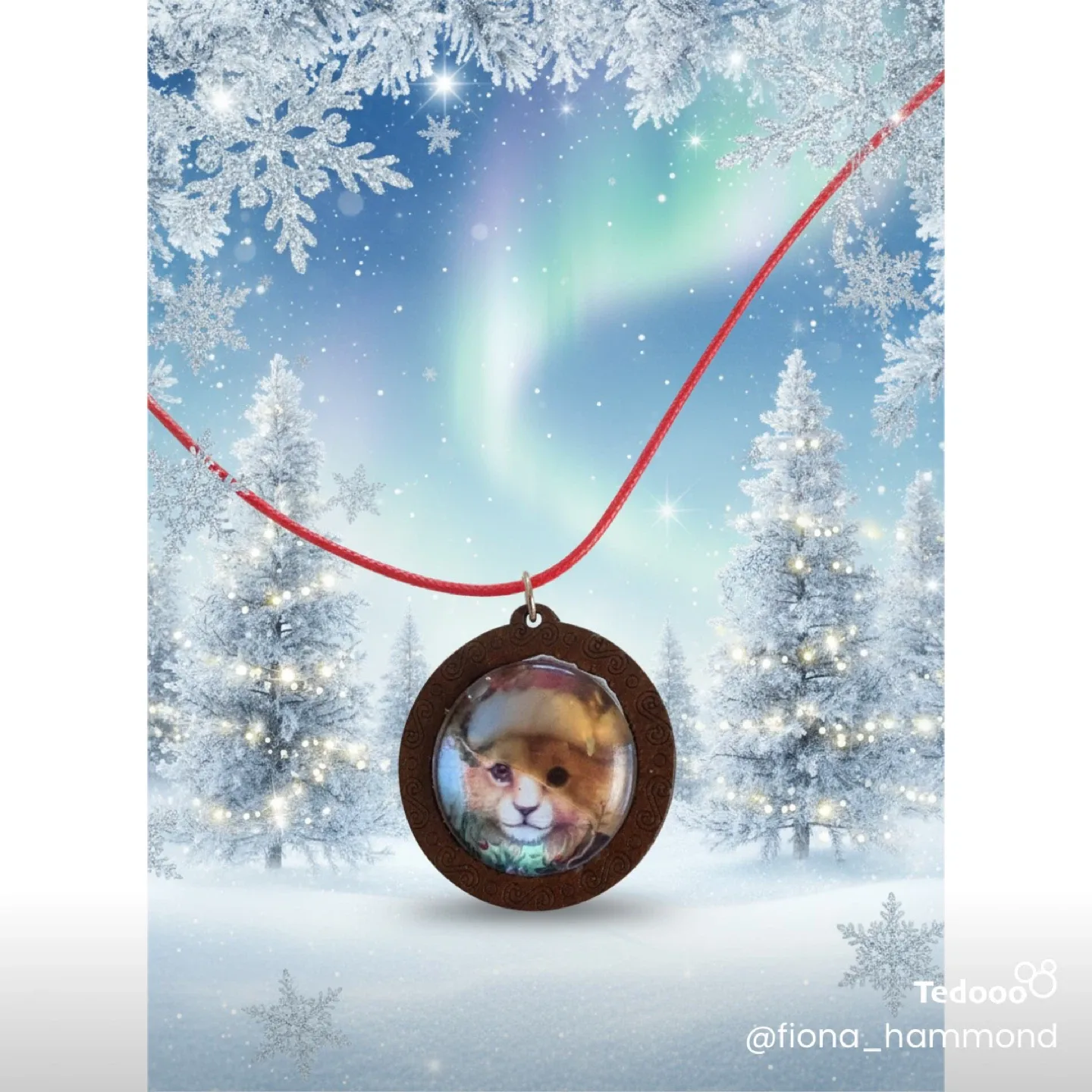 Fox in Hat Pendant Necklace