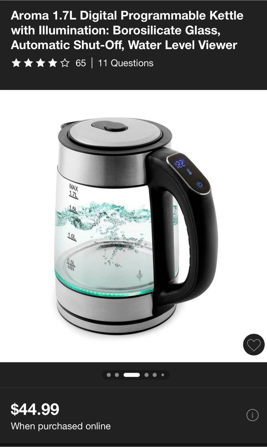 Aroma 1.7L Digital Programmable Kettle
