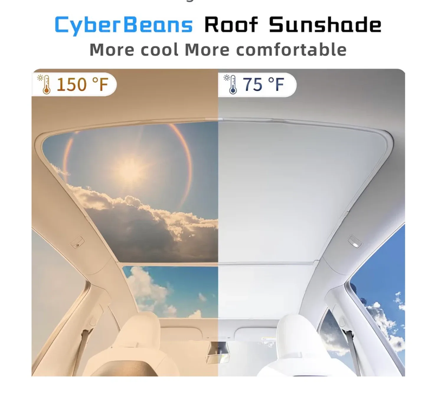 2020-2025 Tesla Model Y Glass Roof Sunshade image indicator(8)