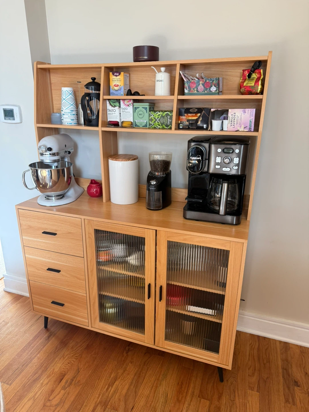 Kitchen Coffee Bar Cabinet with Drawers
