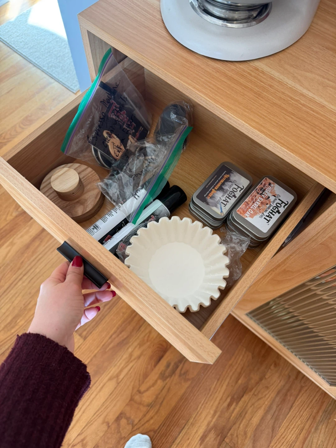 Kitchen Coffee Bar Cabinet with Drawers - photo 3