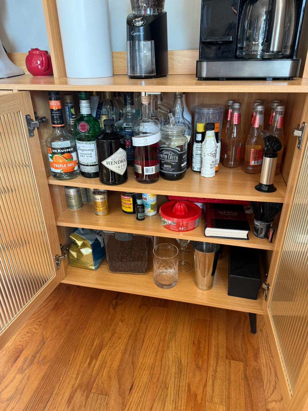 Kitchen Coffee Bar Cabinet with Drawers - photo 2