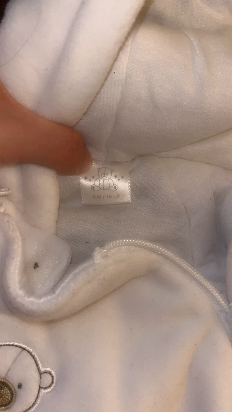 White Baby Snowsuit - 6M/16LB image indicator(2)