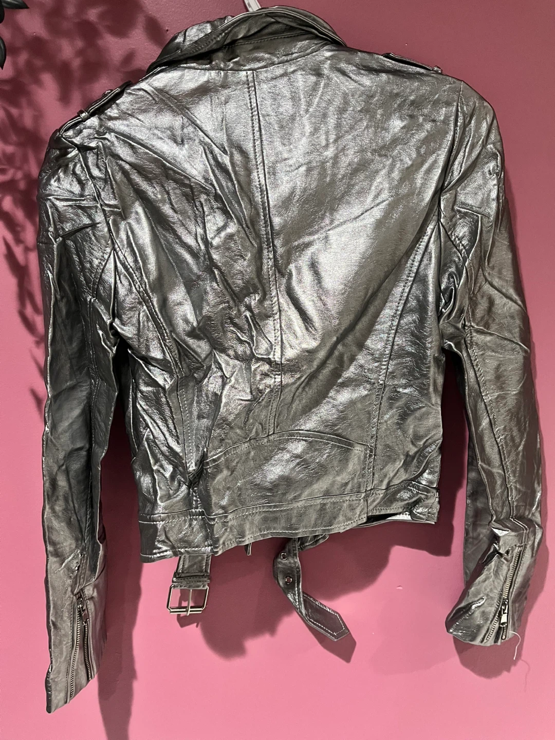 Zara Trafaluc Silver Biker Jacket - photo 2