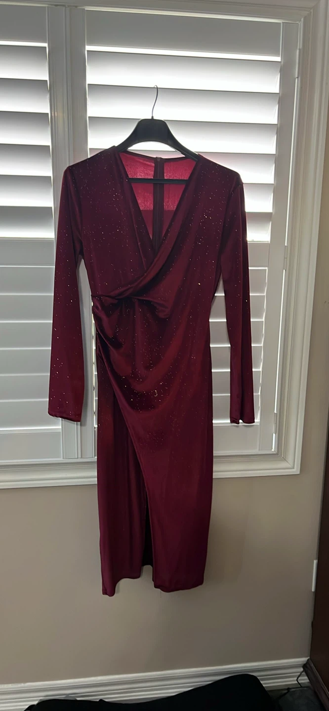 Burgundy Long Sleeve Dress