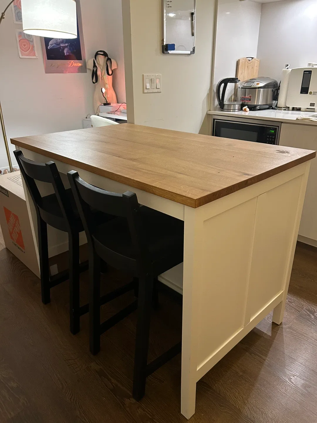 IKEA Tornviken Kitchen Island - Off-White/Oak image indicator(3)