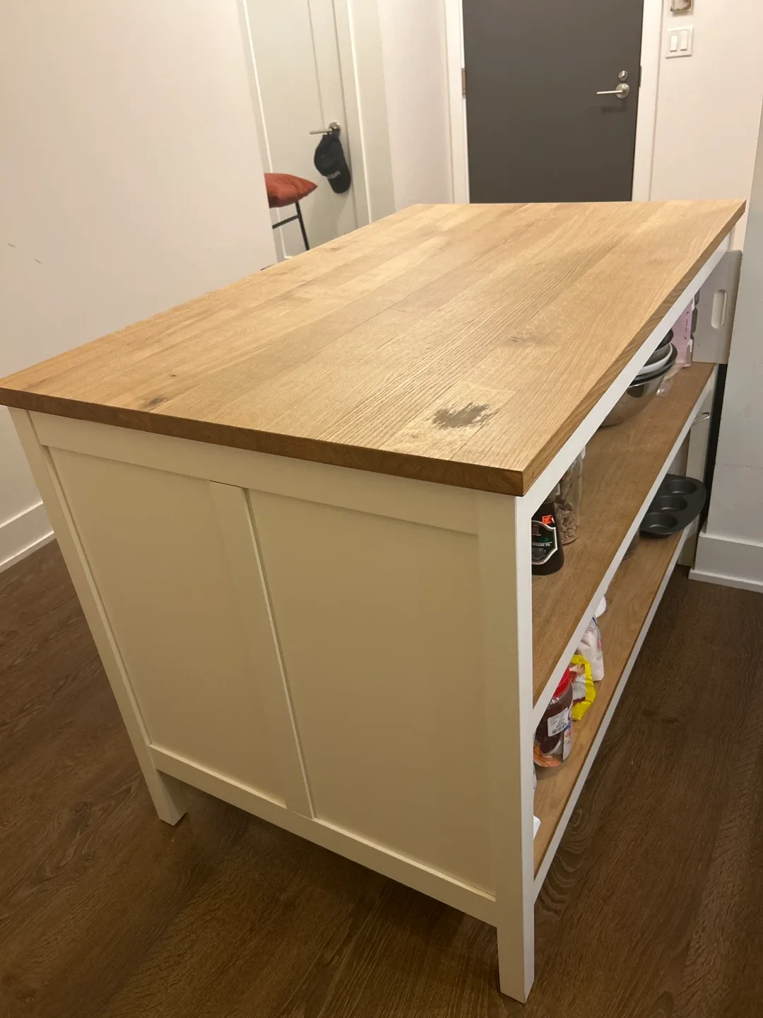 IKEA Tornviken Kitchen Island - Off-White/Oak image indicator(5)